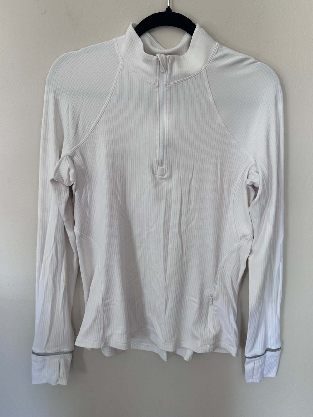 Lululemon It’s Rulu long sleeve ribbed half zip shirt white size 12